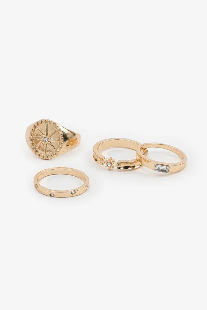 Ardene -Pack Celestial Rings in Gold | Size