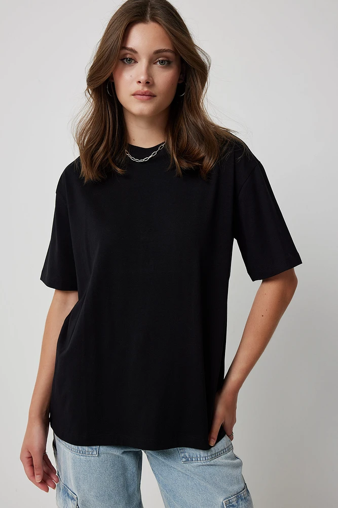 Ardene Basic Organic Cotton Oversized T-Shirt in | Size | Cotton/Elastane | Eco-Conscious