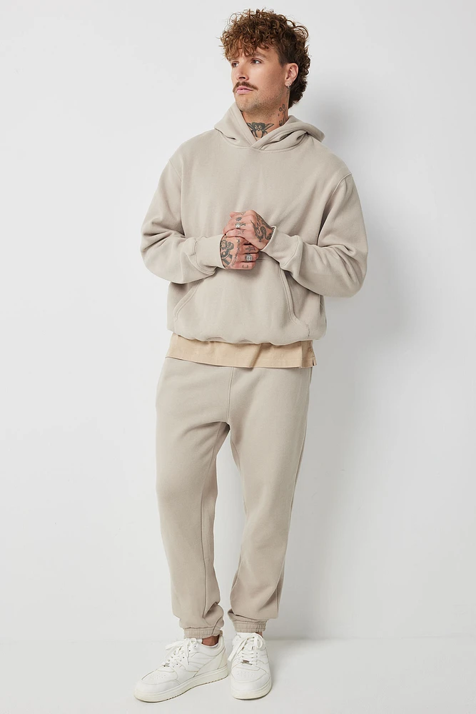 Ardene Man Solid Sweatpants For Men in Beige | Size | Polyester/Cotton | Fleece-Lined