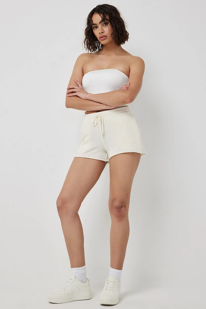 Ardene French Terry Sweatshorts in White | Size | Polyester/Cotton