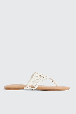 Ardene Braided V-Strap Sandals in | Size | Faux Leather | Eco-Conscious