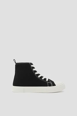 Ardene High Top Sneakers in Black | Size | Eco-Conscious