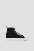 Ardene High Top Sneakers in Black | Size | Eco-Conscious