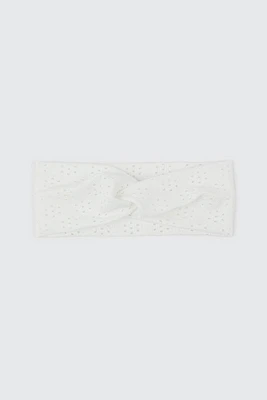 Ardene Eyelet Twist Headwrap in White | Polyester/Elastane
