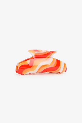 Ardene Wave Print Hair Claw in Orange