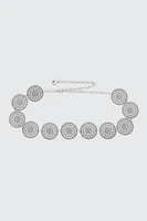 Ardene Floral Medallion Chain Belt in Silver