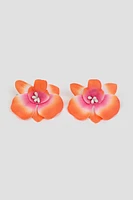 Ardene 2-Pack Flower Hair Clips in Orange