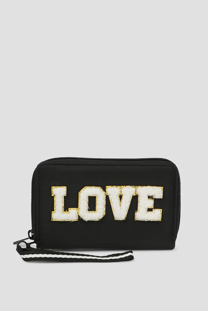 Ardene Kids LOVE Wallet in Black | Nylon | Eco-Conscious