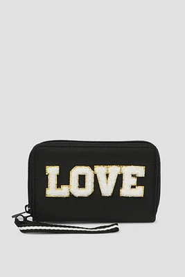 Ardene Kids LOVE Wallet in Black | Nylon | Eco-Conscious