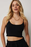 Ardene Seamless Rib Crop Tank Top in | Size | Nylon/Spandex/Viscose | Eco-Conscious