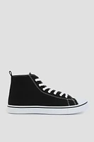 Ardene Canvas High Top Sneakers in Black | Size | Eco-Conscious