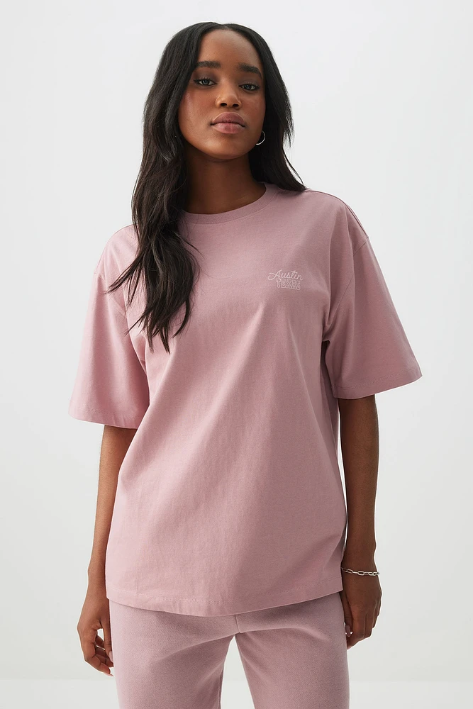 Ardene Oversized Graphic T-Shirt in Lavender Dream | Size | Cotton | Eco-Conscious