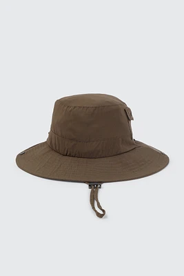 Ardene Drawcord Bucket Hat in Khaki | Polyester