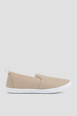 Ardene Textured Slip On Sneakers in Beige | Size | Faux Leather | Eco-Conscious