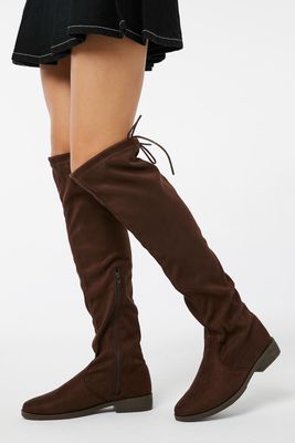 Ardene Faux Suede Tall Boots in Brown | Size | Faux Suede/Rubber