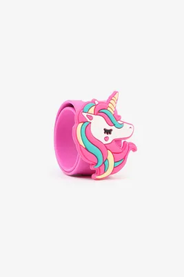 Ardene Unicorn Slap On Bracelet in Pink