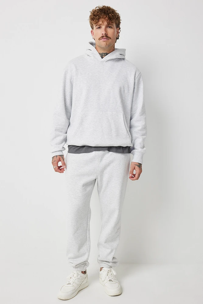 Ardene Man Solid Sweatpants For Men in Light Grey | Size | Polyester/Cotton | Fleece-Lined