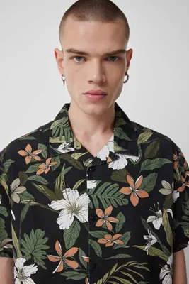 Ardene Man Tropical Resort Shirt For Men in Khaki | Size