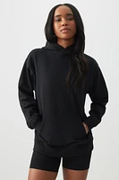 Ardene MADESOFT Fleece Hoodie in Black Liquorice Twist | Size | Polyester/Cotton | Eco-Conscious