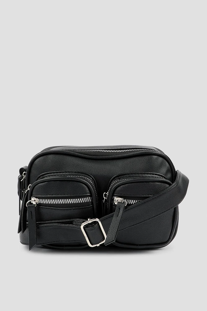 Ardene Multi Pocket Crossbody Bag in | Faux Leather/Polyester