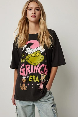 Ardene Oversized In My Grinch Era T-Shirt in Black | Size | 100% Cotton