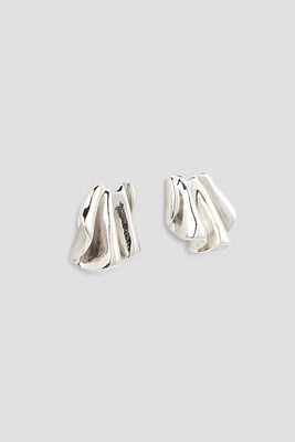 Ardene Vintage Wavy Earrings in Silver | Stainless Steel