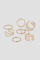 Ardene 8-Pack Minimalist Rings in Gold | Size Small