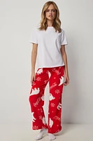 Ardene Plush Coca-Cola Polar Bear PJ Pants in Red | Size