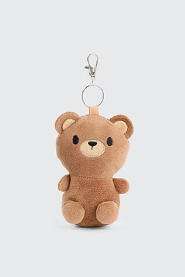 Ardene Plush Bear Keychain in Brown