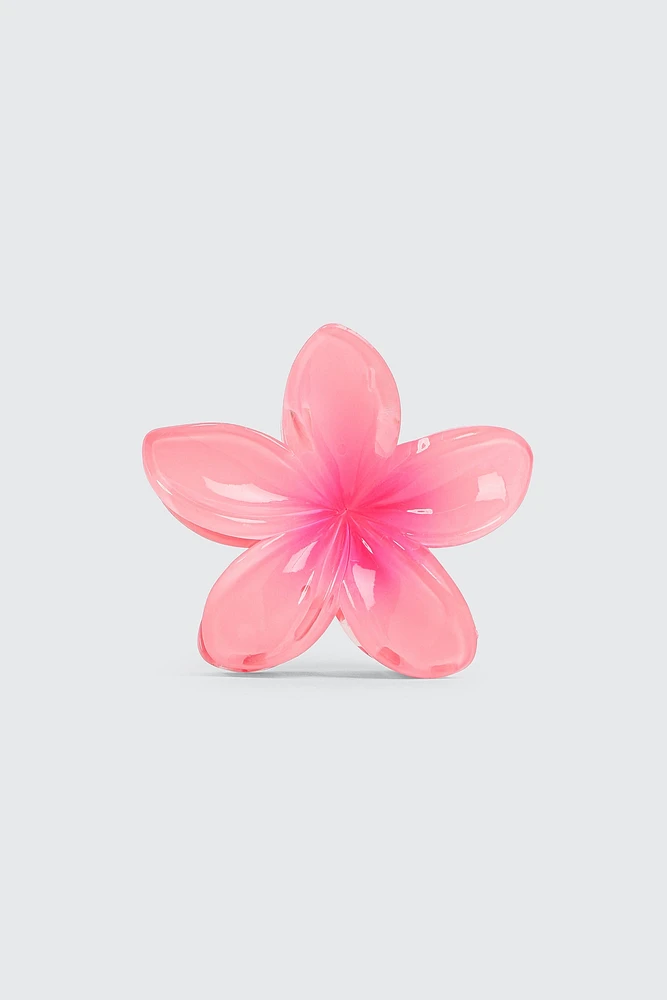 Ardene Hibiscus Hair Claw in Light Pink
