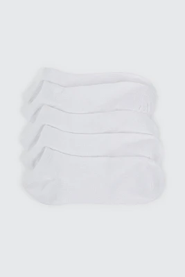 Ardene 5-Pack of Solid Ankle Socks in White | Polyester/Spandex