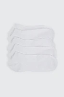 Ardene 5-Pack of Solid Ankle Socks in White | Polyester/Spandex