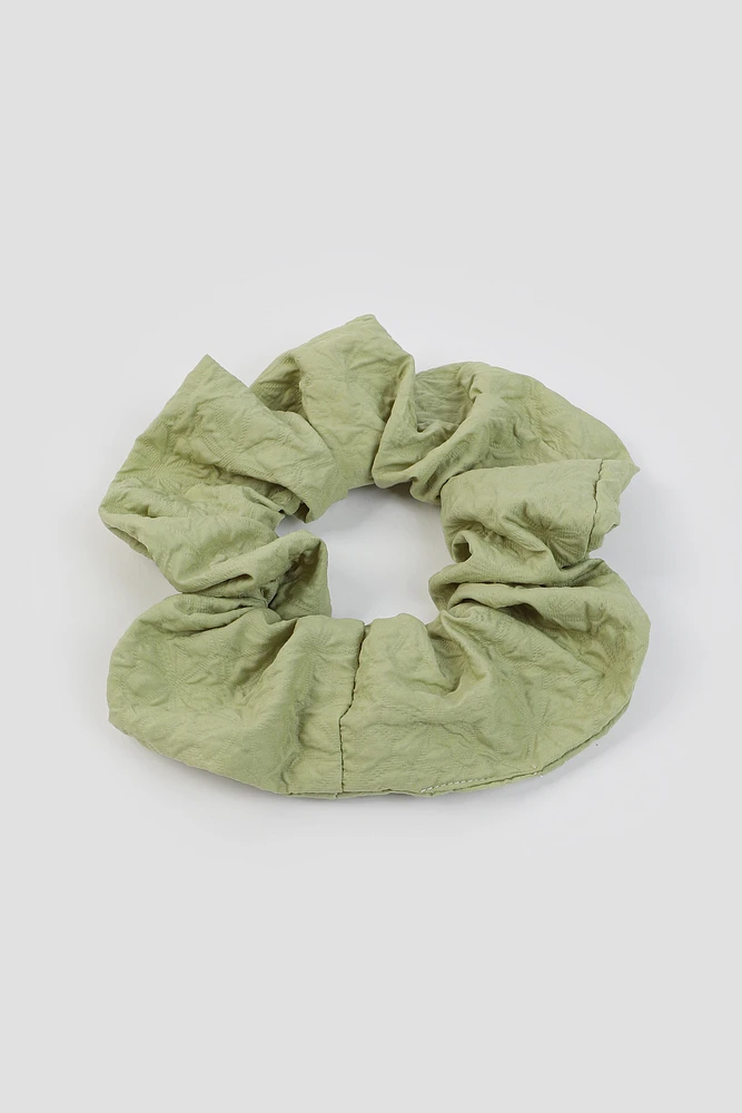 Ardene XL Wrinkled Scrunchie in Light Green