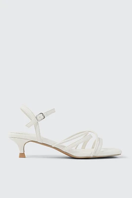 Ardene Kitten Heel Strappy Sandals in | Size | Faux Leather