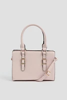 Ardene Buckle Tote Bag in Light Pink | Faux Leather/Polyester | Eco-Conscious