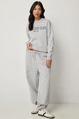 Ardene Balloon Fit Sweatpants in Grey | Size | 100% Cotton | Fleece-Lined