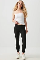 Ardene Contrast Stripe Capri Leggings with Bow Ties in | Size | Polyester/Elastane | Eco-Conscious