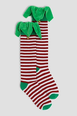 Ardene Elf Socks | Polyester/Spandex