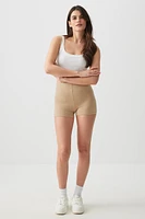 Ardene Basic Mini Biker Shorts in Beige | Size | Polyester/Elastane | Eco-Conscious