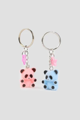 Ardene 2-Pack Fuzzy Panda BFF Keychains