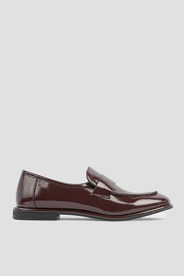 Ardene Faux Leather Loafers in Burgundy | Size | Eco-Conscious