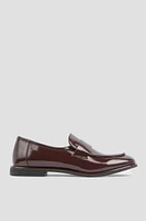 Ardene Faux Leather Loafers in Burgundy | Size | Eco-Conscious