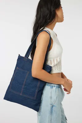 Ardene Denim Tote Bag in Dark Blue | Cotton | Eco-Conscious