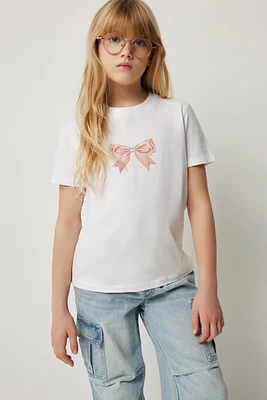 Ardene Kids Classic Graphic T-Shirt in White | Size | Spandex/Cotton
