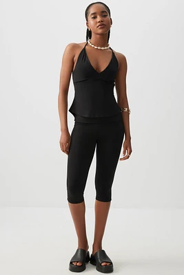 Ardene Foldover Capri Pants in | Size | Polyester/Spandex