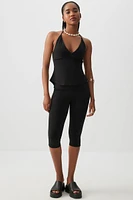 Ardene Foldover Capri Pants in | Size | Polyester/Spandex