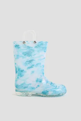 Ardene Printed Rain Boots in Light Blue | Size