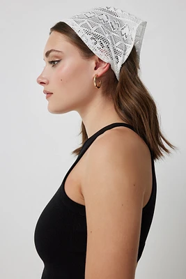 Ardene Lace Triangle Headwrap in White