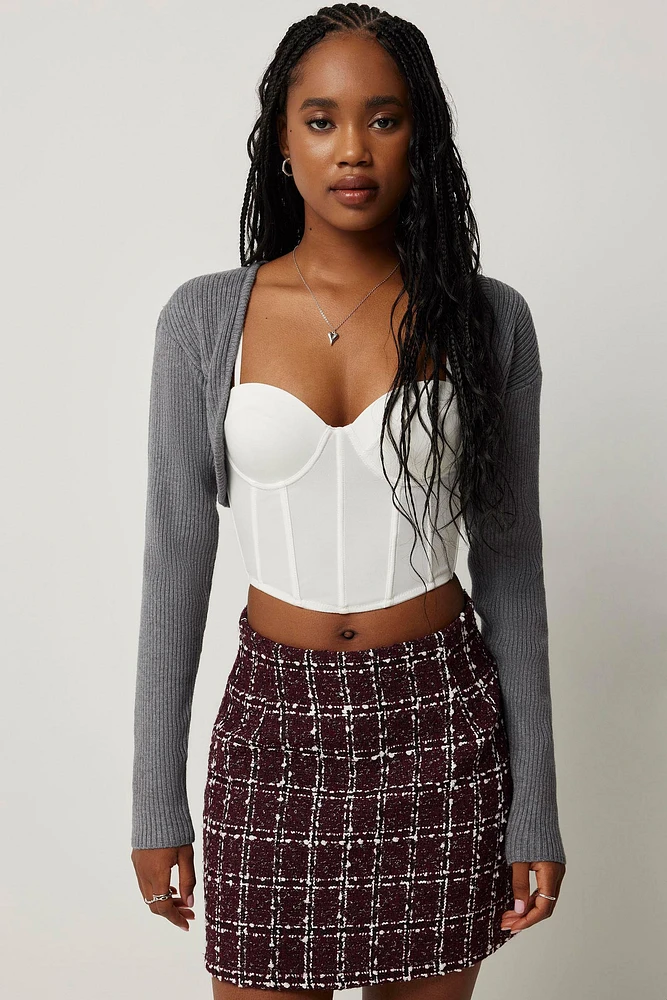 Ardene Ultra Crop Bolero in | Size | Polyester/Nylon/Viscose