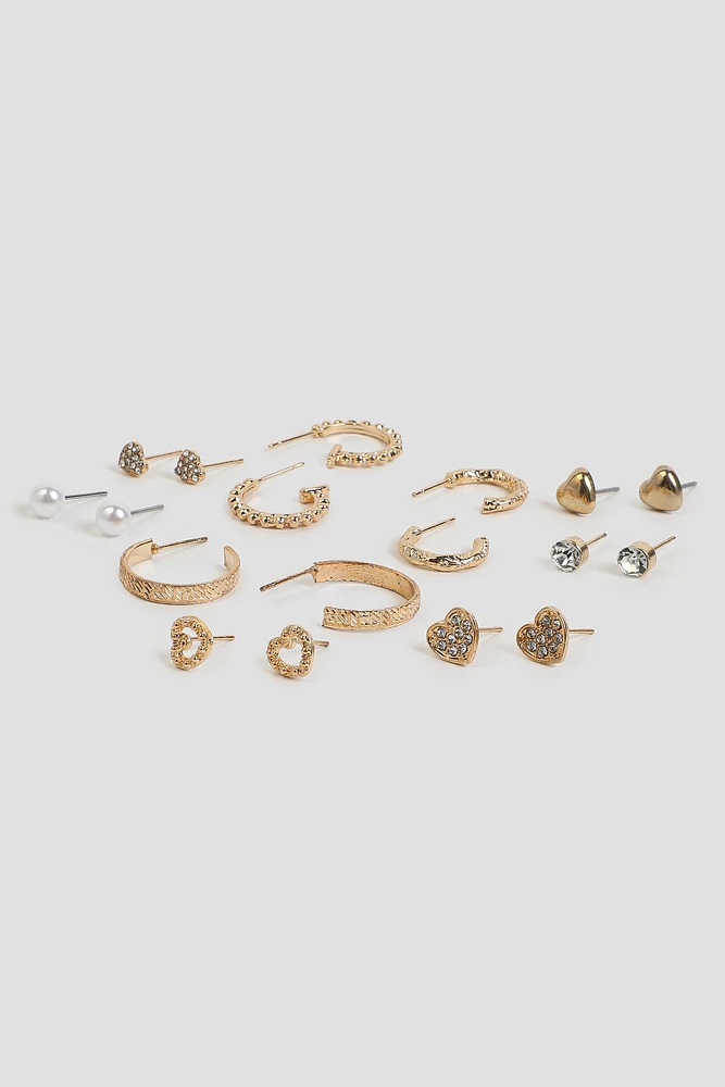 Ardene -Pack Assorted Stud & Hoop Earrings in Gold | Stainless Steel